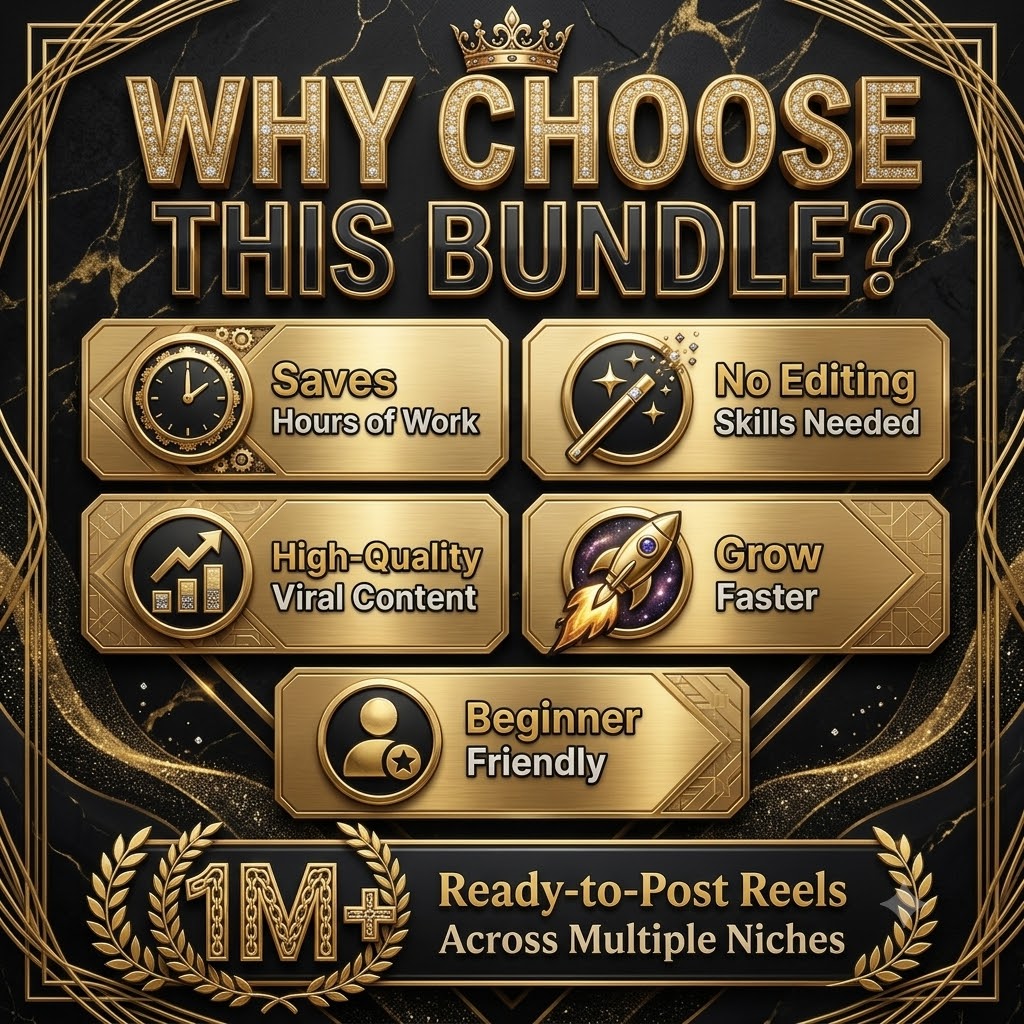 1m+ Viral Reels Bundle | Faceless Videos, PLR MRR Content